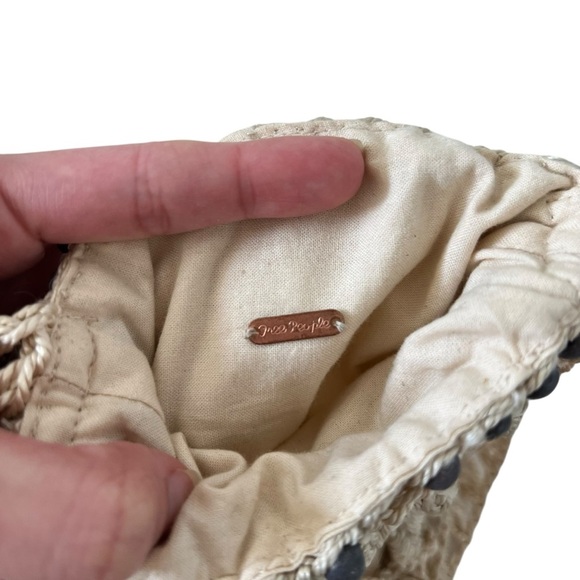 Free People Moonlight Beaded Pouch Purse Crossbody Bag in Cream - Picture 4 of 10